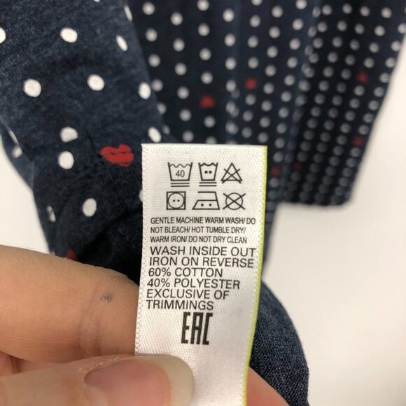 M&S loungewear polka dot navy red sleep t-shirt dress NWT size 10 - Picture 6 of 14